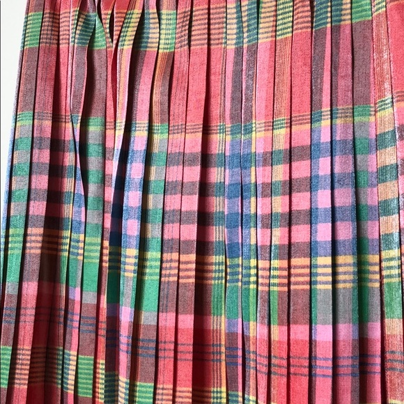 NWT JCrew spring plaid pleated skirt - Picture 2 of 5
